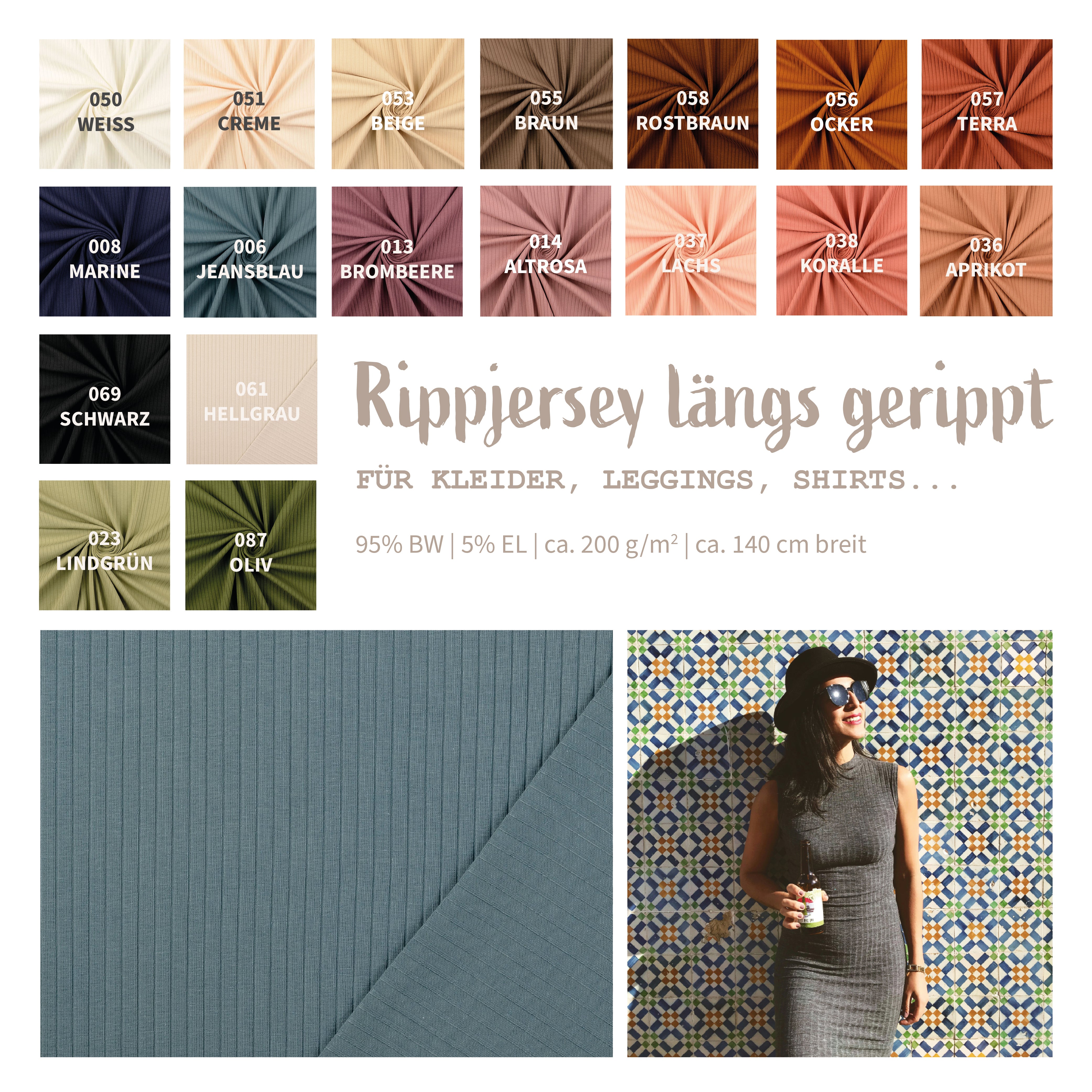 Rippjersey längs gerippt *Ab 50cm