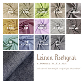 Demi lin à motifs chevrons * A partir de 50 cm