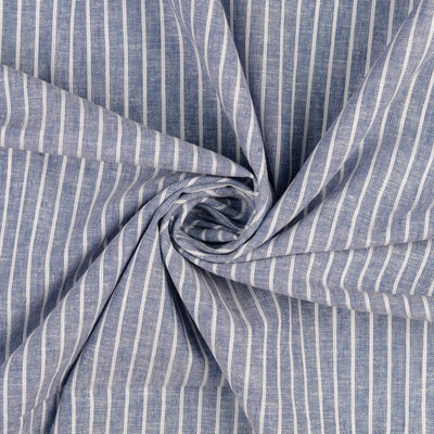 Kaufen 006-jeansblau Halbleinen gemustert Streifen * Ab 50 cm