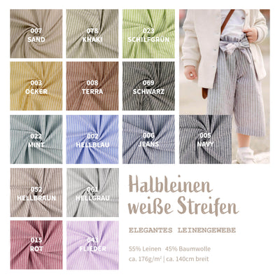 Halbleinen gemustert Streifen * Ab 50 cm