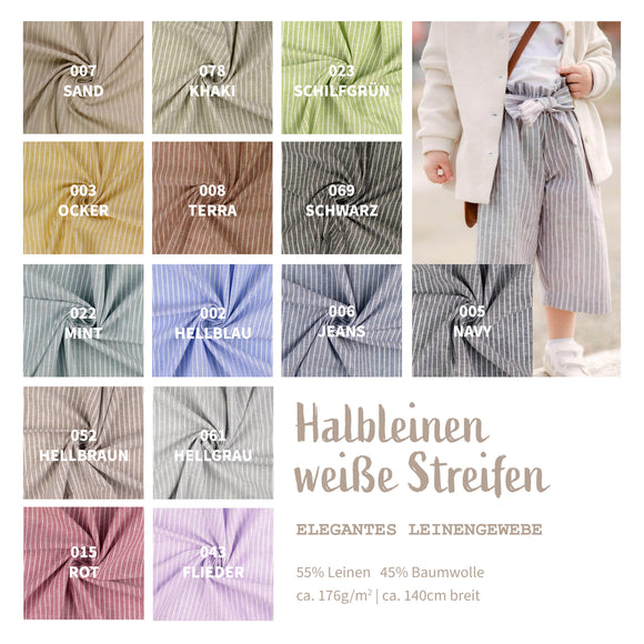 Rayures à motifs demi lin * A partir de 50 cm