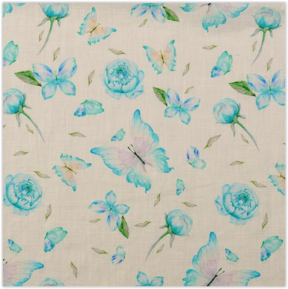 Halbleinen Schmetterling türkis *Ab 50cm