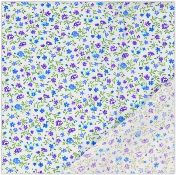 Viskose Blumen blau-lila *Ab 50 cm