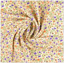 Viskose Blumen lila-orange *Ab 50 cm-1