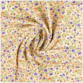 Viskose Blumen lila-orange *Ab 50 cm