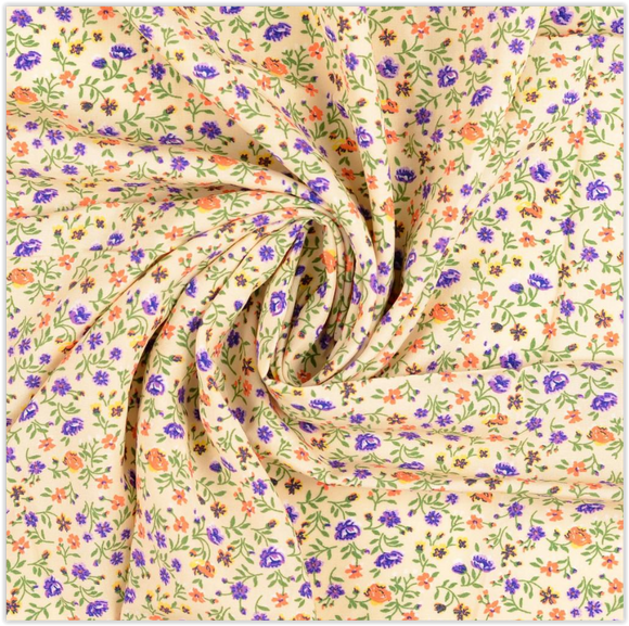 Viskose Blumen lila-orange *Ab 50 cm