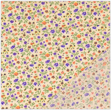 Viskose Blumen lila-orange *Ab 50 cm - 0