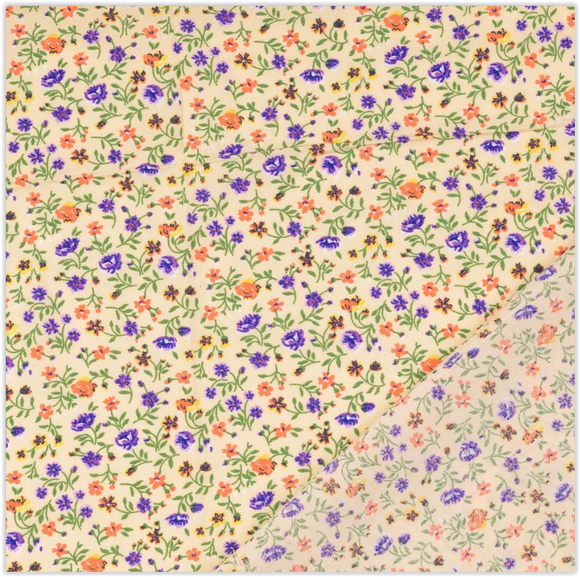 Viskose Blumen lila-orange *Ab 50 cm