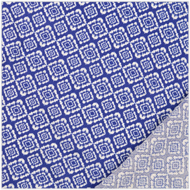 Viskose-Leinen Ethno blau *Ab 50cm - 0