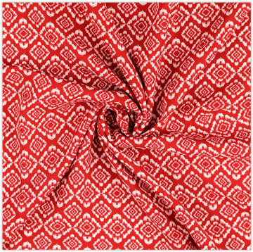 Viskose-Leinen Ethno rot *Ab 50cm