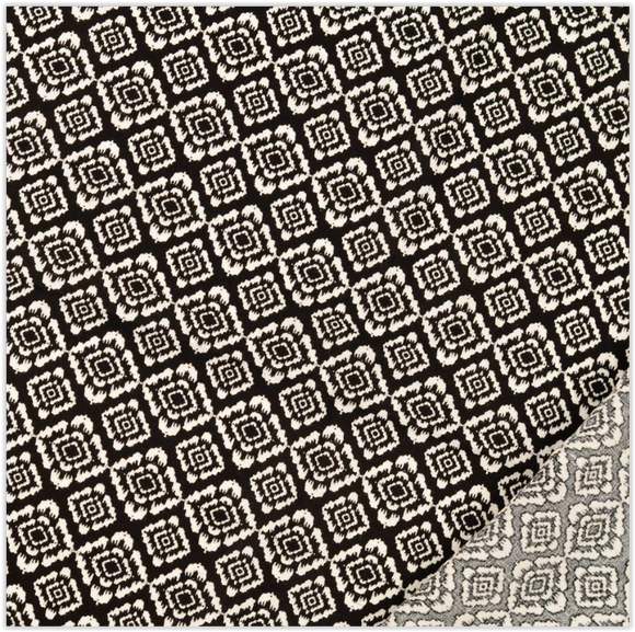 Viskose-Leinen Ethno schwarz *Ab 50cm