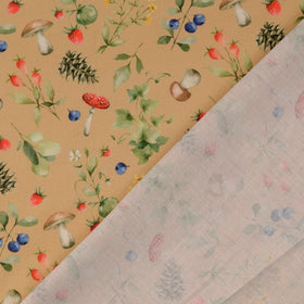 Baumwolle digital bedruckt & merzerisiert - Wald beige *Ab 50cm - 0