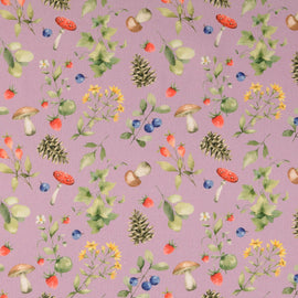 Baumwolle digital bedruckt & merzerisiert - Wald rosa *Ab 50cm - 0