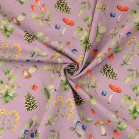 Baumwolle digital bedruckt & merzerisiert - Wald rosa *Ab 50cm