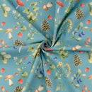 Baumwolle digital bedruckt & merzerisiert - Wald petrol *Ab 50cm-1