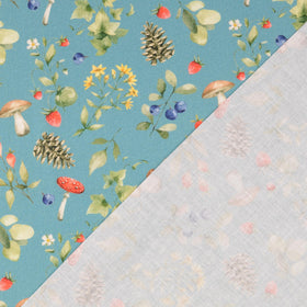 Baumwolle digital bedruckt & merzerisiert - Wald petrol *Ab 50cm - 0