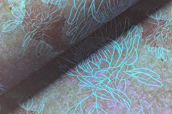 Wintersweat Blumen blau * Ab 50cm