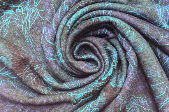 Wintersweat Blumen blau * Ab 50cm