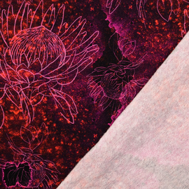 Wintersweat Blumen weinrot *Ab 50cm