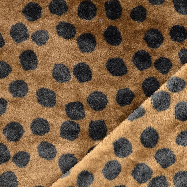 Buy 001-punkte-schwarz-braun Wellnessfleece bedruckt *Ab 50cm