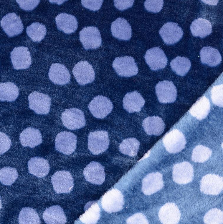 Buy 003-punkte-blau-marine Wellnessfleece bedruckt *Ab 50cm