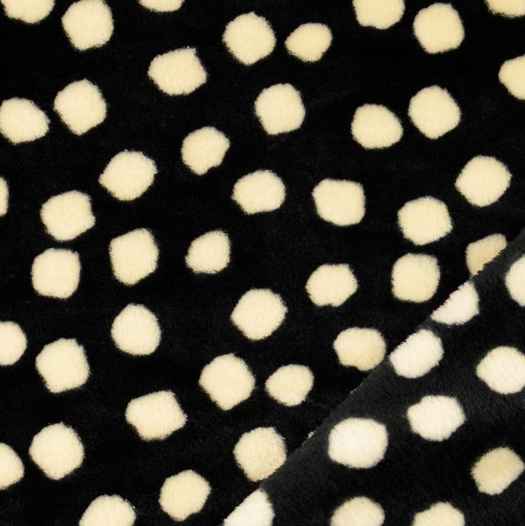 Buy 004-punkte-creme-schwarz Wellnessfleece bedruckt *Ab 50cm