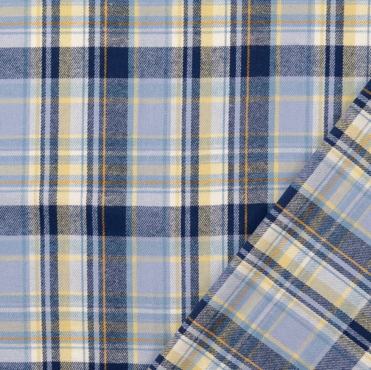 Kaufen 005-blau Flanell Baumwolle Karo *Ab 50 cm