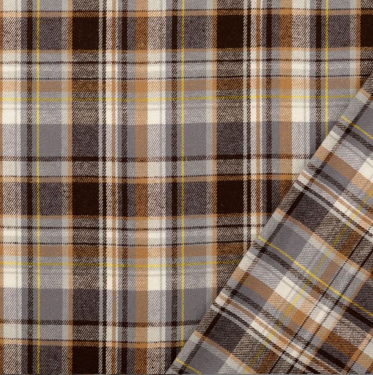 Kaufen 055-braun Flanell Baumwolle Karo *Ab 50 cm