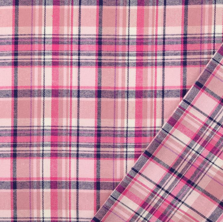 Kaufen 017-pink Flanell Baumwolle Karo *Ab 50 cm