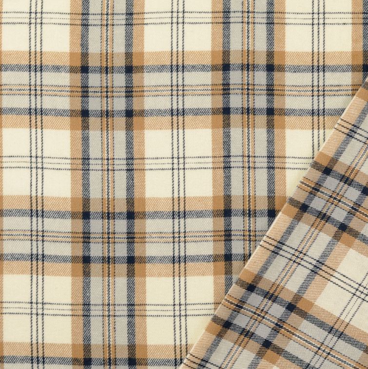 Kaufen 008-marine Flanell Baumwolle Karo *Ab 50 cm