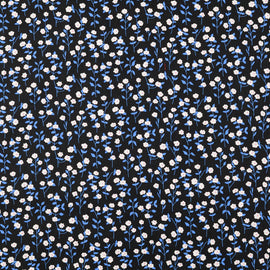 Acheter 004-blau-schwarz Baumwolle bedruckt Blümchen *Ab 50cm