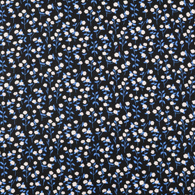 Acheter 004-blau-schwarz Baumwolle bedruckt Blümchen *Ab 50cm