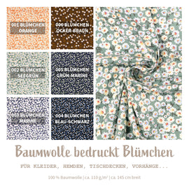 Baumwolle bedruckt Blümchen *Ab 50cm
