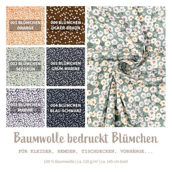 Baumwolle bedruckt Blümchen *Ab 50cm