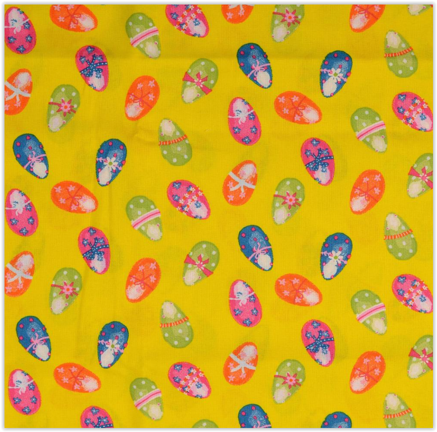 Buy 005-easter-eggs-yellow Cotton print Easter *From 25 cm