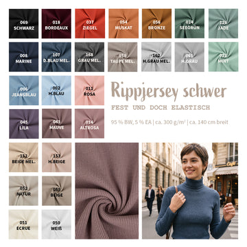Rippjersey schwer uni *Ab 50 cm