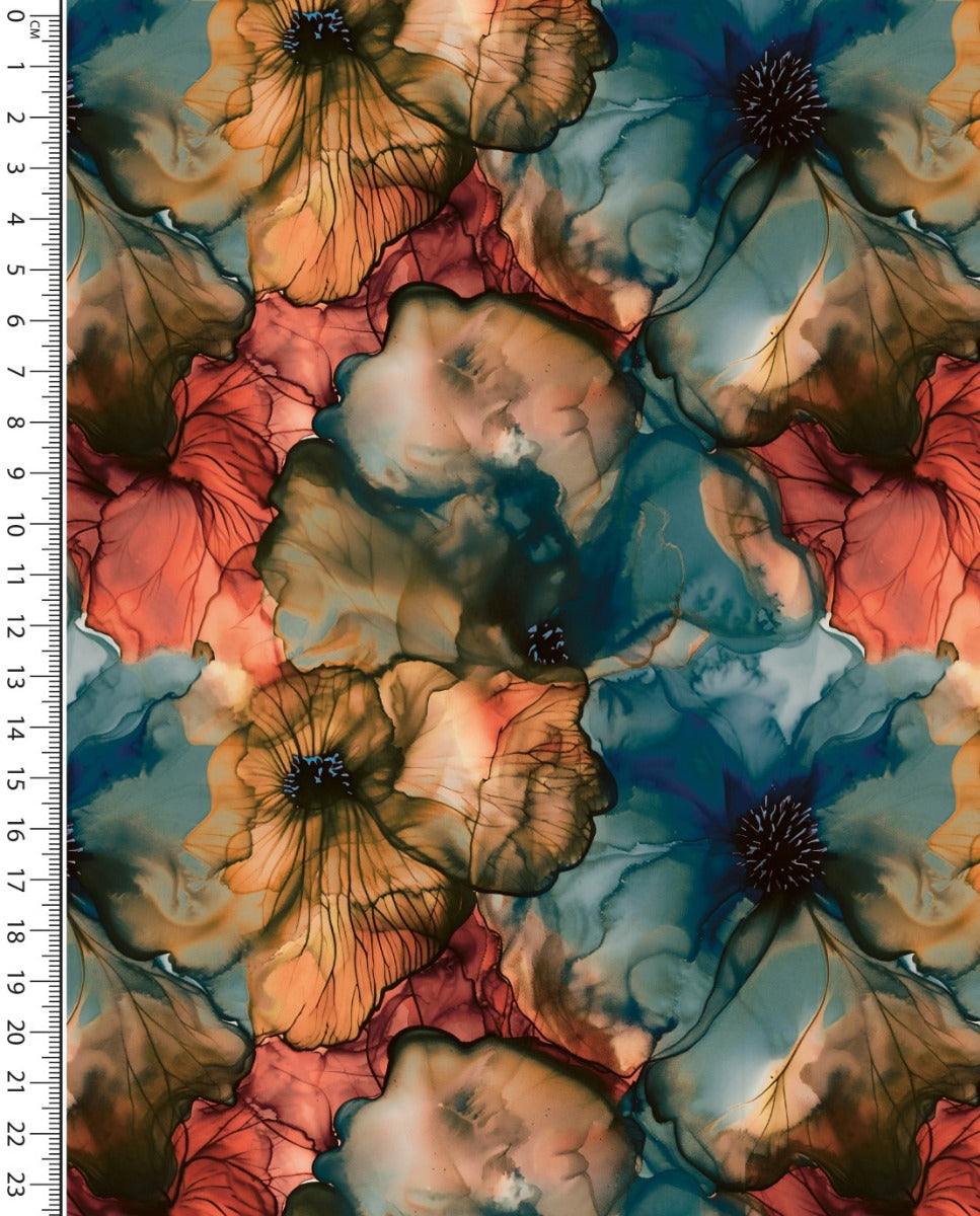 Buy 002-blumen-aquarell-turkis Baumwolljersey digital bedruckt  *Ab 50cm