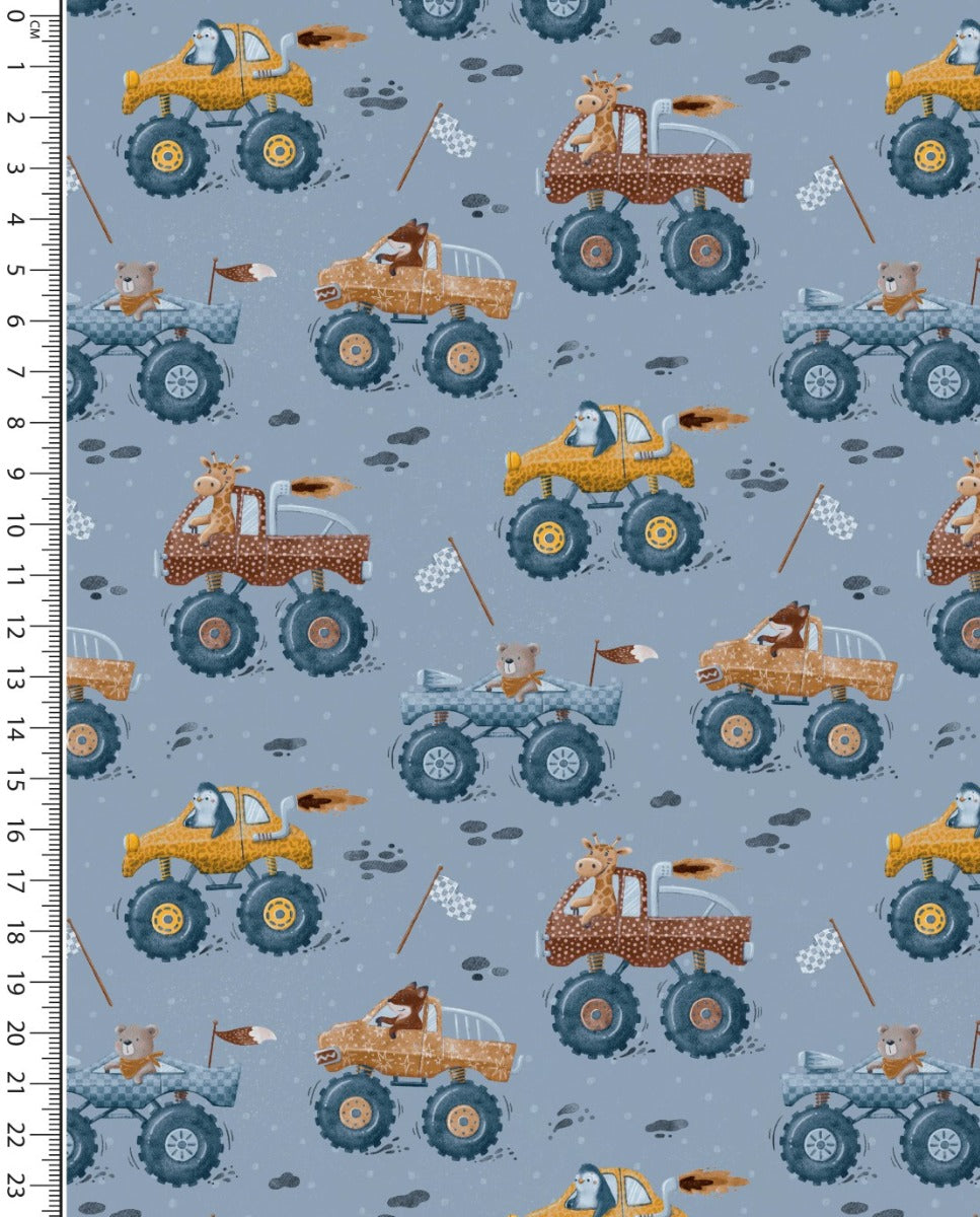 Buy 004-monstertrucks-hellblau Baumwolljersey digital bedruckt  *Ab 50cm