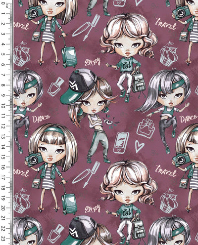 Kaufen 003-madchen-bordeaux Alpenfleece bedruckt *Ab 50cm