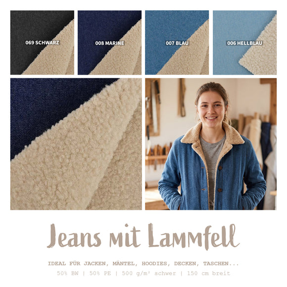 Jeans double face en cuir d'agneau *À partir de 50 cm