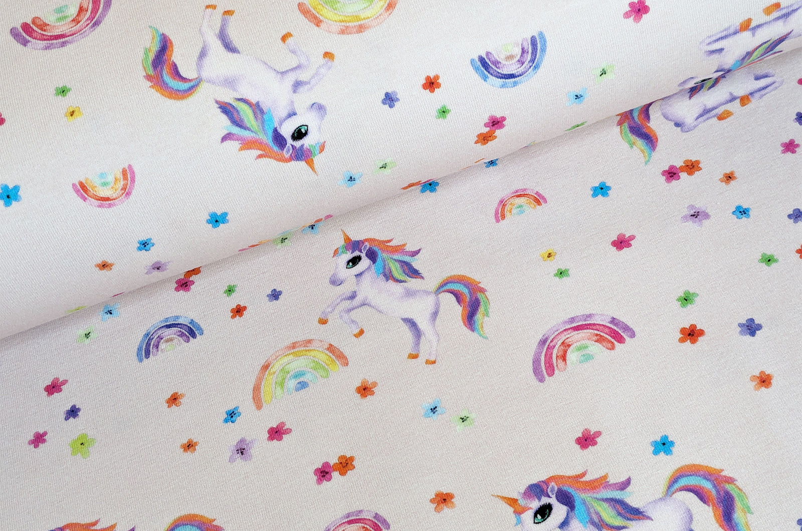 Cotton jersey unicorns pink *From 50cm