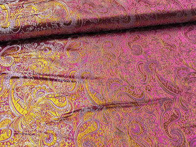 Kaufen 027-orchidee-gold Brokatstoff Paisley mit gold *Ab 50cm