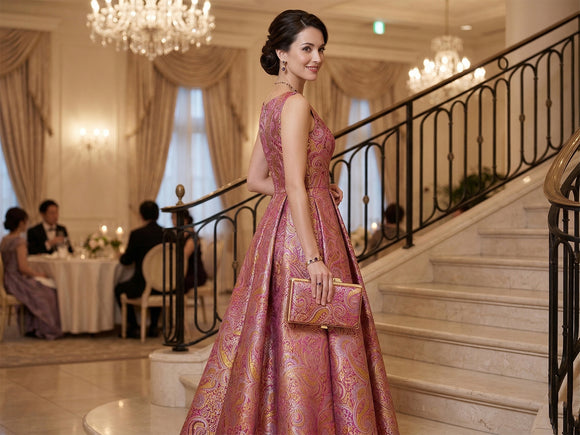 Brokatstoff Paisley mit gold *Ab 50cm