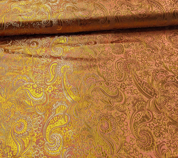 Brokatstoff Paisley mit gold *Ab 50cm