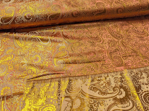 Brokatstoff Paisley mit gold *Ab 50cm