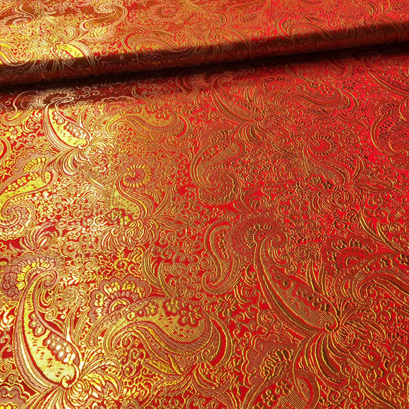 Brokatstoff Paisley mit gold *Ab 50cm
