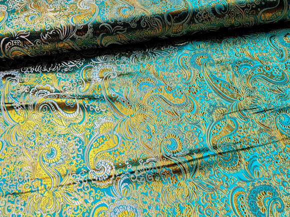 Brokatstoff Paisley mit gold *Ab 50cm