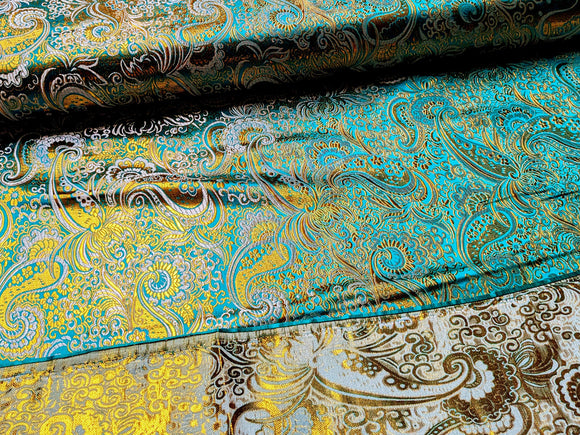 Brokatstoff Paisley mit gold *Ab 50cm