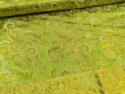Kaufen 170-grun-gold Brokatstoff Paisley mit gold *Ab 50cm