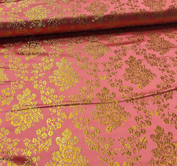 Brokatstoff Blumen mit gold *Ab 50cm